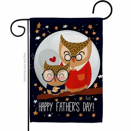 PATIO TRASERO Owls Fathers Day Family Father 13 x 18.5 in. Double-Sided Decorative Vertical Garden Flags for PA3903203